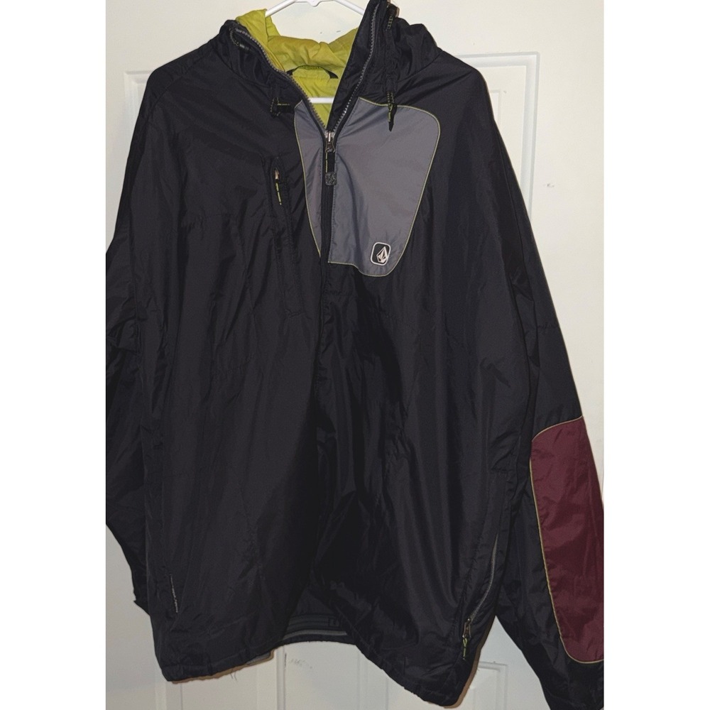 Vintage Volcom Thermonite Snowboard Jacket Mens XL Colorblock Half Zip Y2K Ski